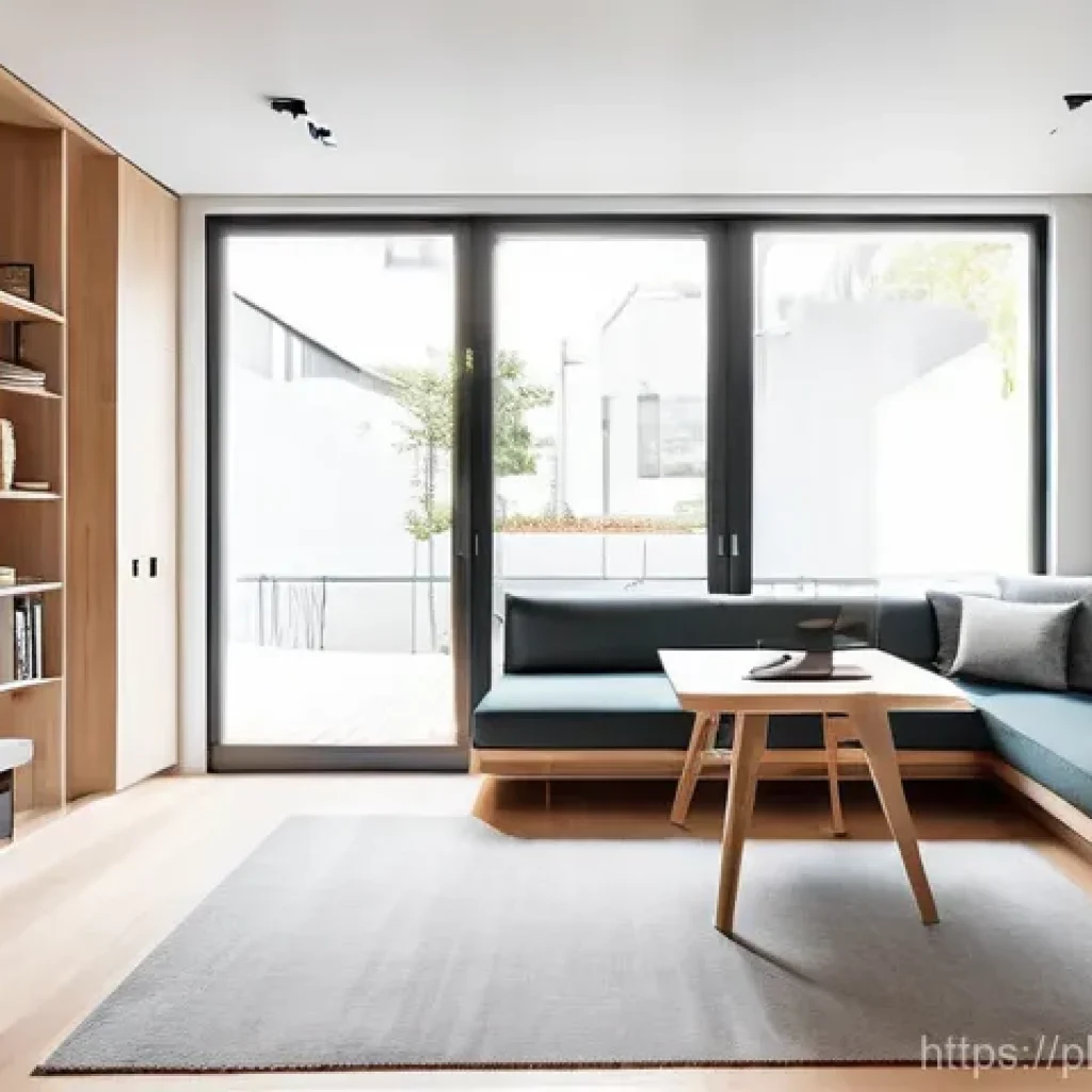 플렉스 리빙 공간 활용 방법 - **Prompt 1: Modern "Flex Living" Apartment with Multifunctional Furniture**
"A bright, contempor...