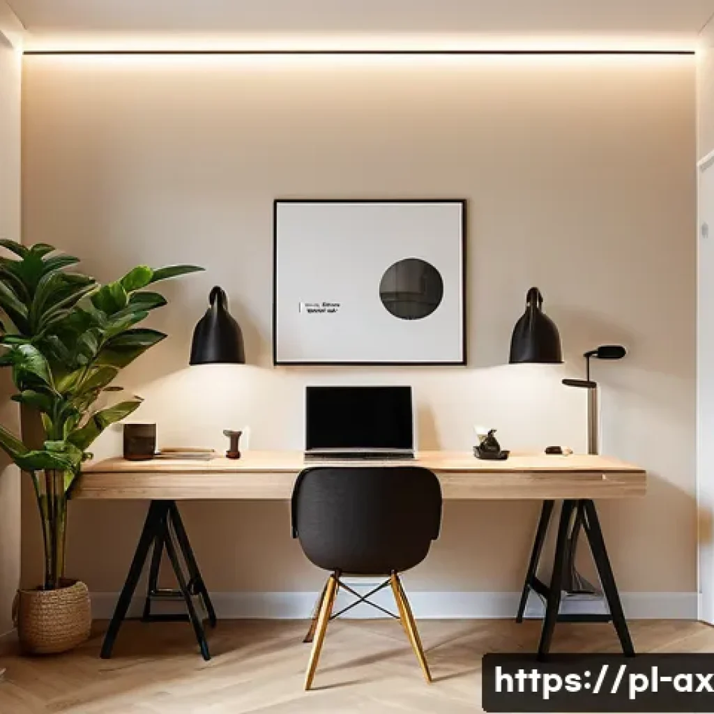 플렉스 리빙 공간에서의 조명 활용법 - A modern, multifunctional Polish apartment interior featuring layered lighting design: ceiling-mount...