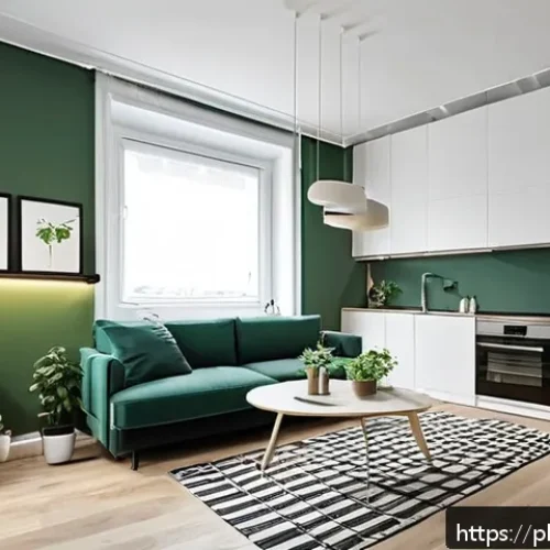 Home 17 플렉스 리빙 공간에서의 자주 묻는 질문 - A modern Flex Living apartment interior in Warsaw, Poland, designed for two people, featuring a comp...