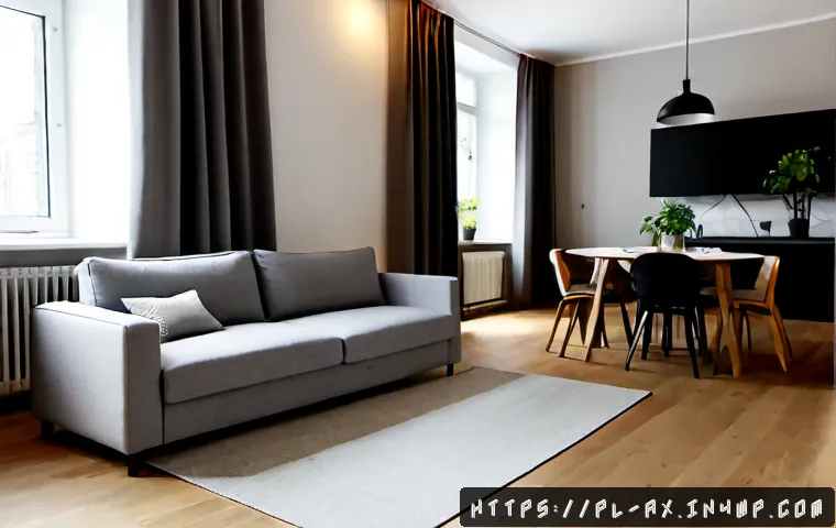 Home 17 플렉스 리빙 공간의 인테리어 스타일별 특징 - Photorealistic bright Scandinavian-inspired flexible living room in a modern Warsaw apartment, modul...